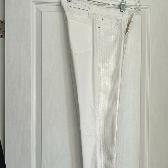 Marciano White Sequin Skinny Jeans – Size 26 - Picture 3 of 7